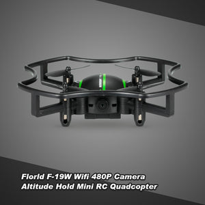 Florld F-19W Wifi FPV 480P Camera Mini Drone Altitude Hold RC Quadcopter - Dronybee