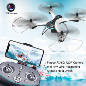 Fineco FX-8G 1080P Camera Wifi FPV GPS Positioning Altitude Hold Drone RC Quadcopter - Dronybee